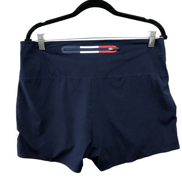 Rossignol Running Shorts Womens Large L Navy Blue Zip Pocket Active Training - Picture 2 of 12